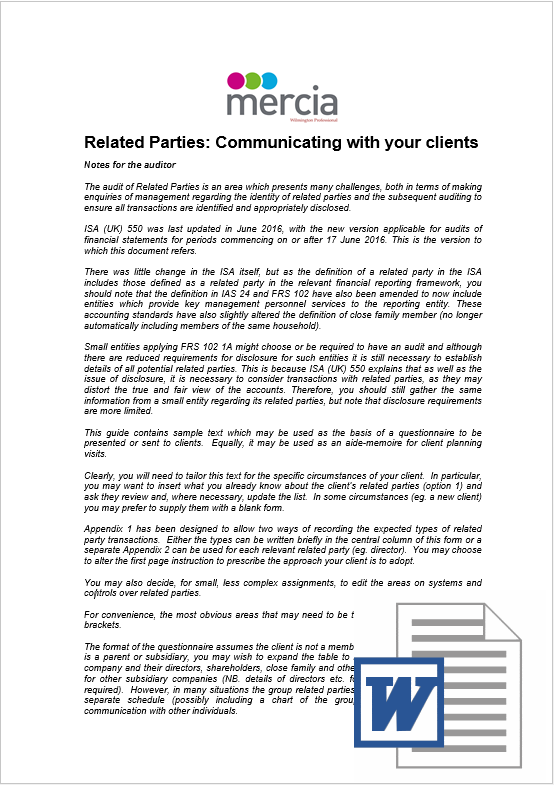 Auditing related party transactions: Communicating with your clients thumbnail