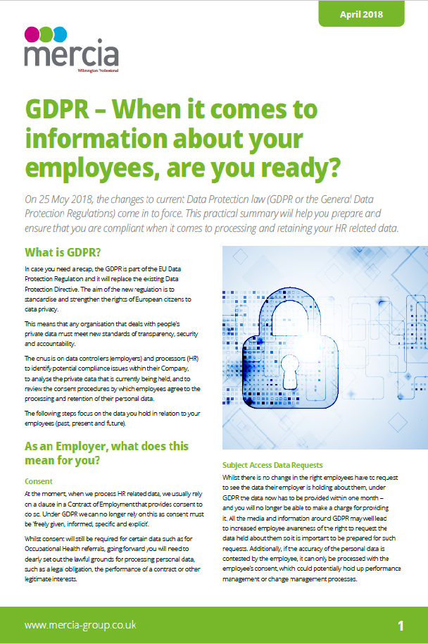 GDPR - When it comes to information about your employees, are you ready? thumbnail