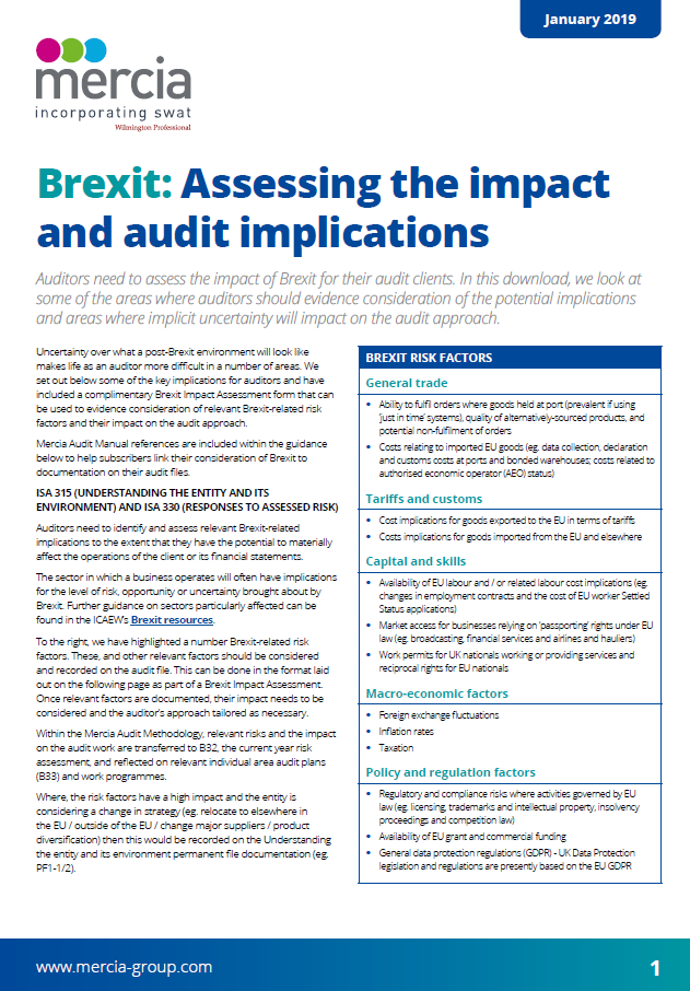 Brexit: Assessing the impact and audit implications thumbnail