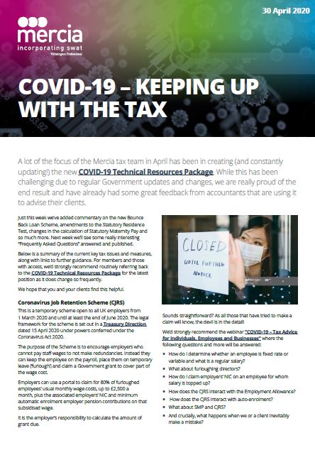 COVID-19 – Keeping up with the tax thumbnail