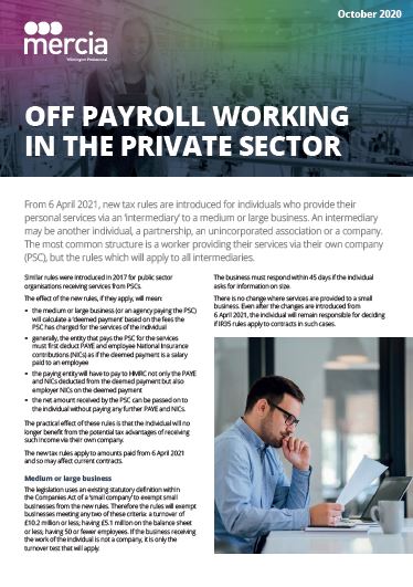 Off payroll working in the private sector thumbnail