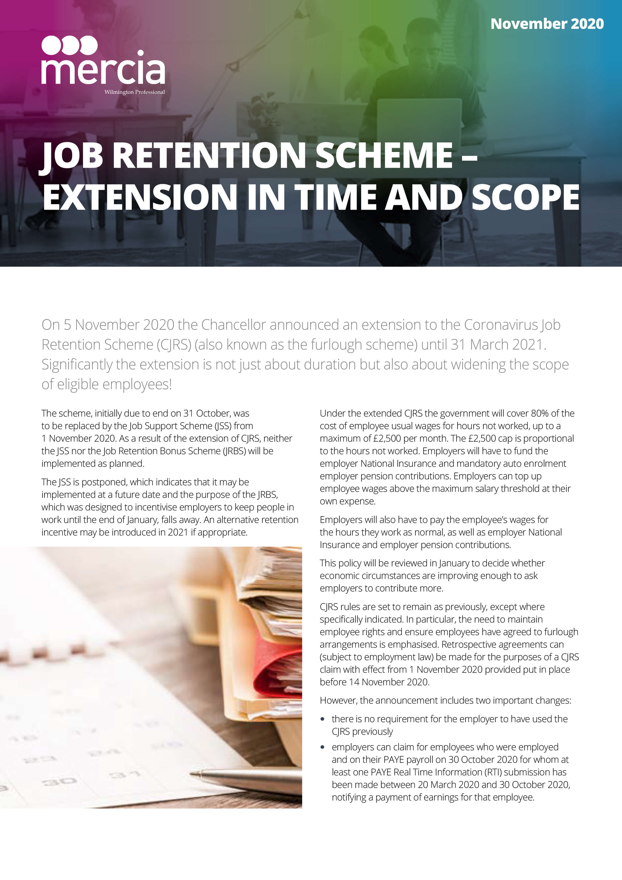 Job Retention Scheme - Extension in Time and Scope thumbnail